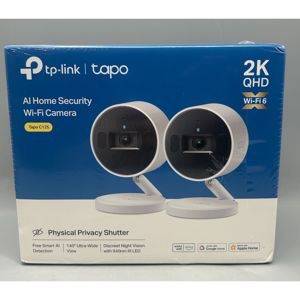 TP-Link - Tapo C125 Indoor 2K Wi-Fi Security Cameras - 2 Pack - Sealed